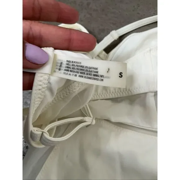 Solid & Striped Mesh Bikini Set | Ivory in Small - Picture 6 of 6